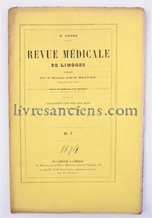 Photo REVUE MEDICALE DE LIMOGES. 