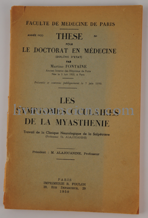 Photo FONTAINE, Martine - Thèse de Médecine. 