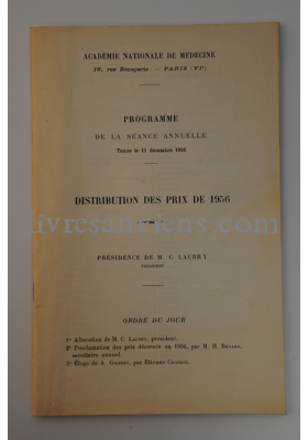 Photo ACADÉMIE NATIONALE DE MÉDECINE - LAUBRY, Charles. 