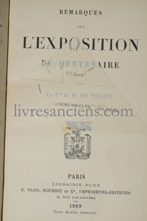 Photo VOGÜE, Eugène-Melchior de. 
