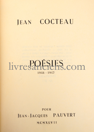 Photo COCTEAU, Jean. 