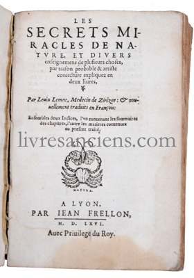 Photo LEMNE, Levin [LEMNIUS, Levinus]. 