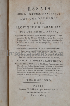 Photo D'AZARA,  Félix. 