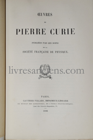 Photo CURIE, Pierre || CURIE, Marie. 
