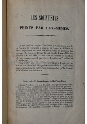 Photo CONSIDERANT, Victor || PROUDHON, Pierre-Joseph. 