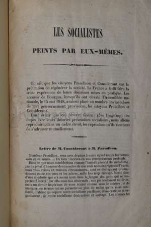 Photo CONSIDERANT, Victor || PROUDHON, Pierre-Joseph. 