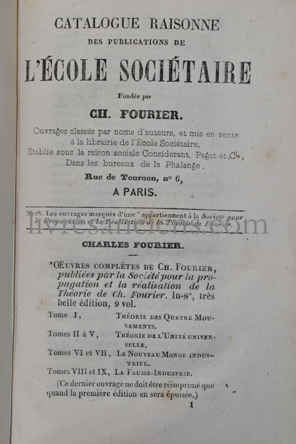 Photo [FOURIERISME]. 