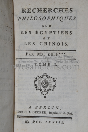Photo [PAUW, Cornelius (de)]. 