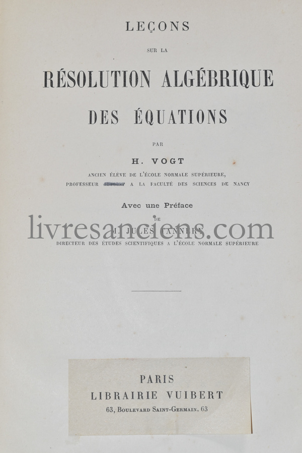 Photo VOGT, Henri Gustave. 