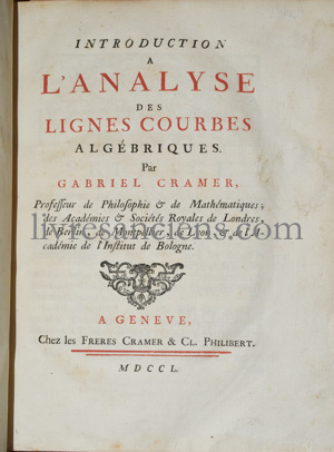 Photo CRAMER, Gabriel. 