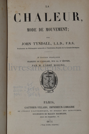 Photo TYNDALL, John.&nbsp;