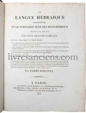 Photo FABRE D'OLIVET, Antoine. 