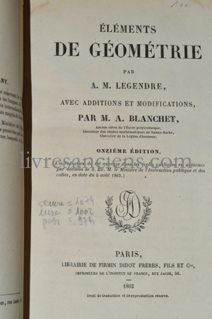 Photo LEGENDRE, Adrien-Marie.&nbsp;