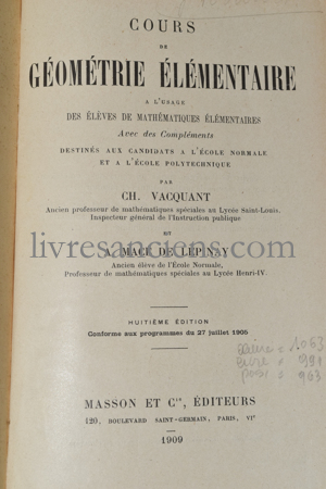 Photo VACQUANT, Charles || MACÉ DE LÉPINAY, A.&nbsp;