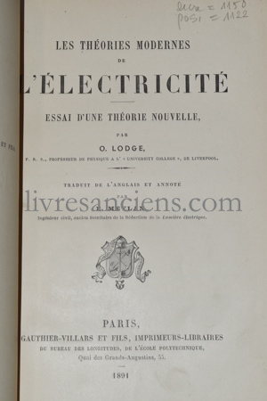 Photo LODGE, Oliver.&nbsp;