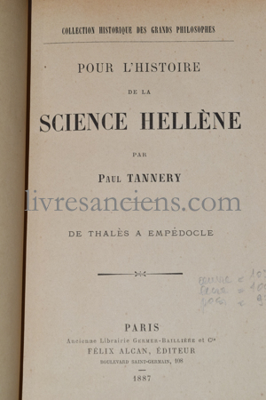 Photo TANNERY, Paul.&nbsp;