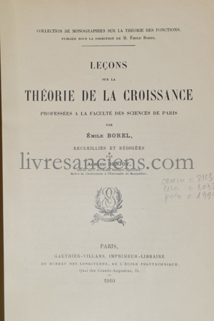 Photo BOREL, Emile || DENJOY, Arnaud.&nbsp;