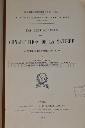 Photo POINCARE, Henri || CURIE, Marie || LANGEVIN, Paul.&nbsp;