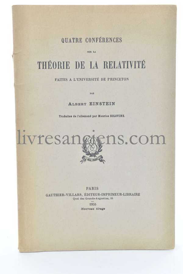 Photo EINSTEIN, Albert || SOLOVINE, Maurice.&nbsp;