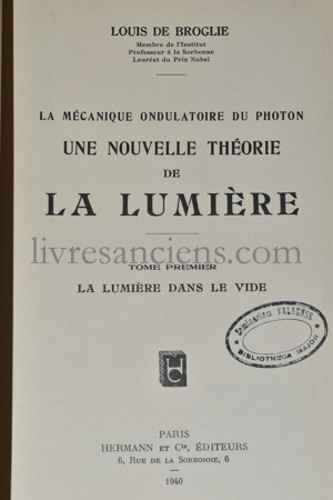 Photo DE BROGLIE, Louis.&nbsp;