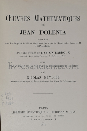 Photo DOLBNIA, Jean || KRYLOFF, Nicolas.&nbsp;