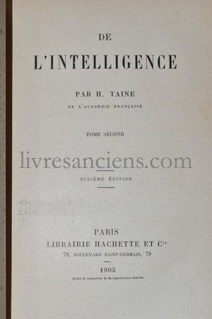 Photo TAINE, Hippolyte.&nbsp;