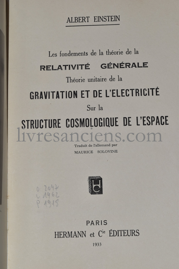 Photo EINSTEIN, Albert.&nbsp;