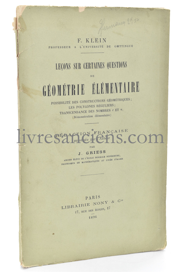 Photo KLEIN, Felix.&nbsp;