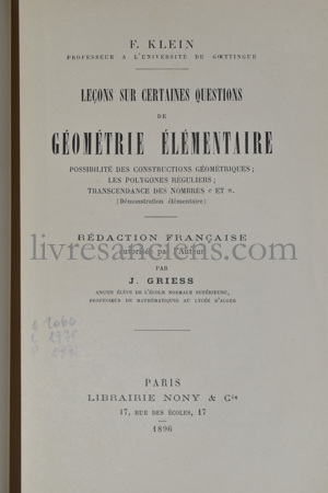 Photo KLEIN, Felix.&nbsp;