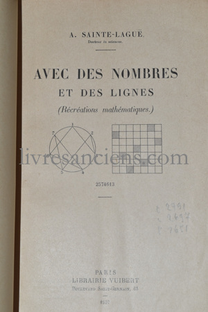 Photo SAINTE-LAGUË, André.&nbsp;