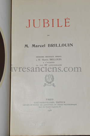 Photo BRILLOUIN, Marcel.&nbsp;