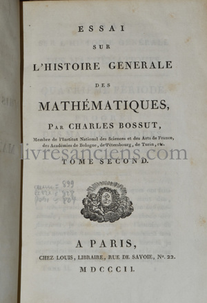 Photo BOSSUT, Charles.&nbsp;