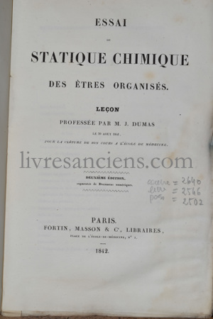 Photo DUMAS, Jean-Baptiste André.&nbsp;