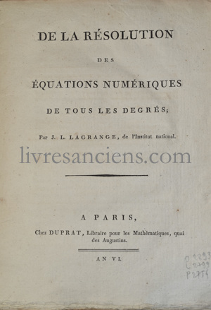 Photo LAGRANGE, Joseph-Louis.&nbsp;