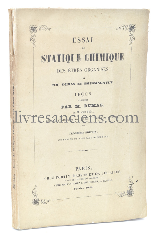 Photo DUMAS, Jean-Baptiste André || BOUSSINGAULT, Jean-Baptiste.&nbsp;