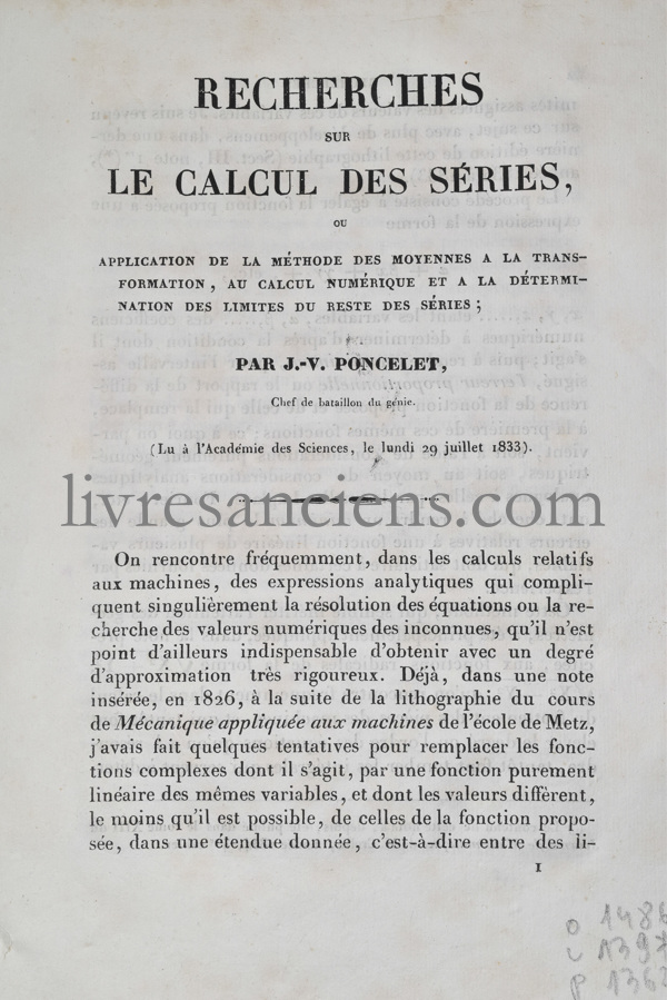 Photo PONCELET, Jean-Victor.&nbsp;