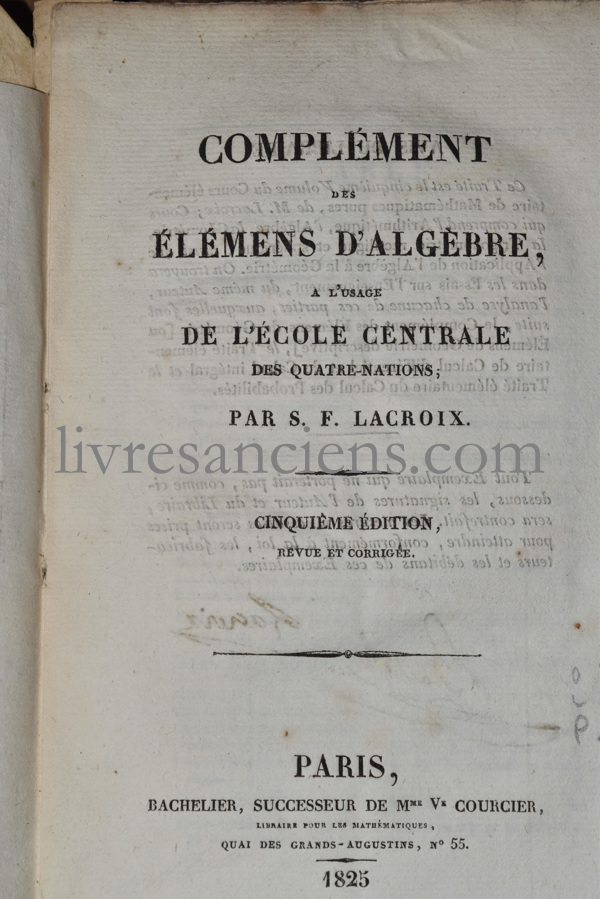 Photo LACROIX, Silvestre François.&nbsp;