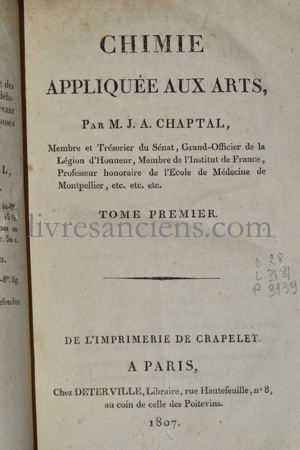 Photo CHAPTAL, Jean-Antoine.&nbsp;