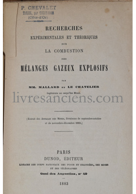 Photo MALLARD, François Ernest || LE CHATELIER, Henri Louis.&nbsp;