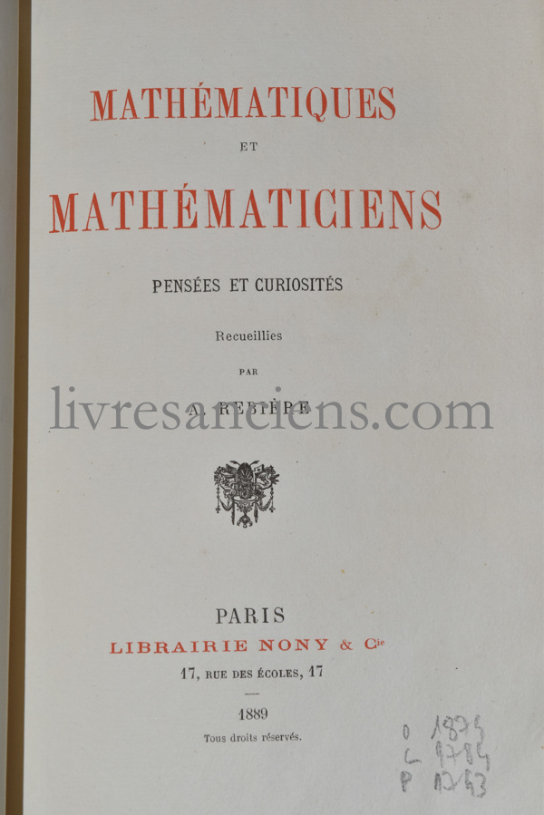 Photo REBIÈRE, Alphonse.&nbsp;