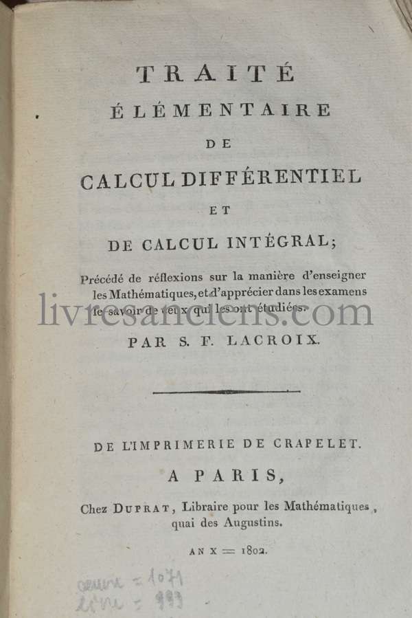 Photo LACROIX, Silvestre François.&nbsp;