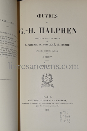 Photo HALPHEN, Georges-Henri.&nbsp;