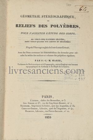 Photo COWLEY, John-Lodge || MARIE, François-Charles-Michel.&nbsp;