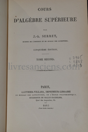 Photo SERRET, Joseph Alfred.&nbsp;