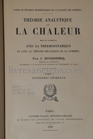 Photo BOUSSINESQ, Joseph.&nbsp;