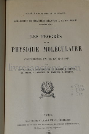 Photo [CURIE, BECQUEREL, DE BROGLIE, LANGEVIN...].&nbsp;