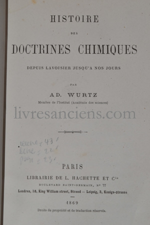 Photo WURTZ, Charles Adolphe.&nbsp;