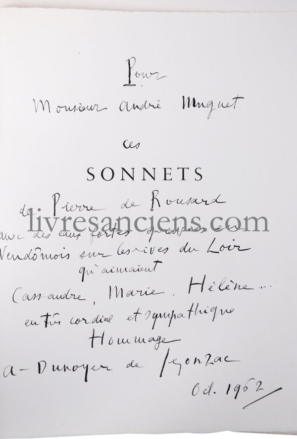 Photo RONSARD, Pierre de || [DUNOYER DE SEGONZAC André]. 