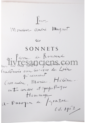 Photo RONSARD, Pierre de || [DUNOYER DE SEGONZAC André]. 