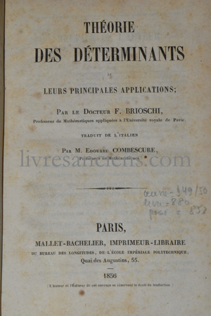 Photo BRIOSCHI, Francesco.&nbsp;